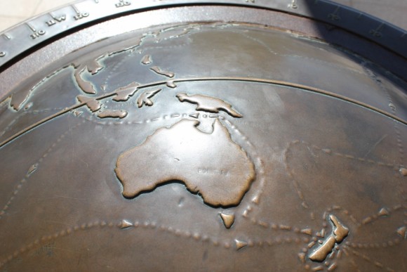 Globe world earth map Australia JetSetting Fools