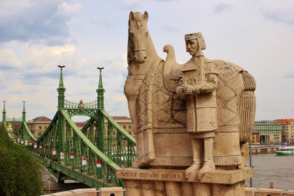 Gellert Hill: St. Istvan and Liberty Bridge