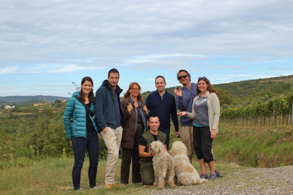 Truffle hunting was a group effort, although, the dogs - Lucy and Betty - really did most of the work!
