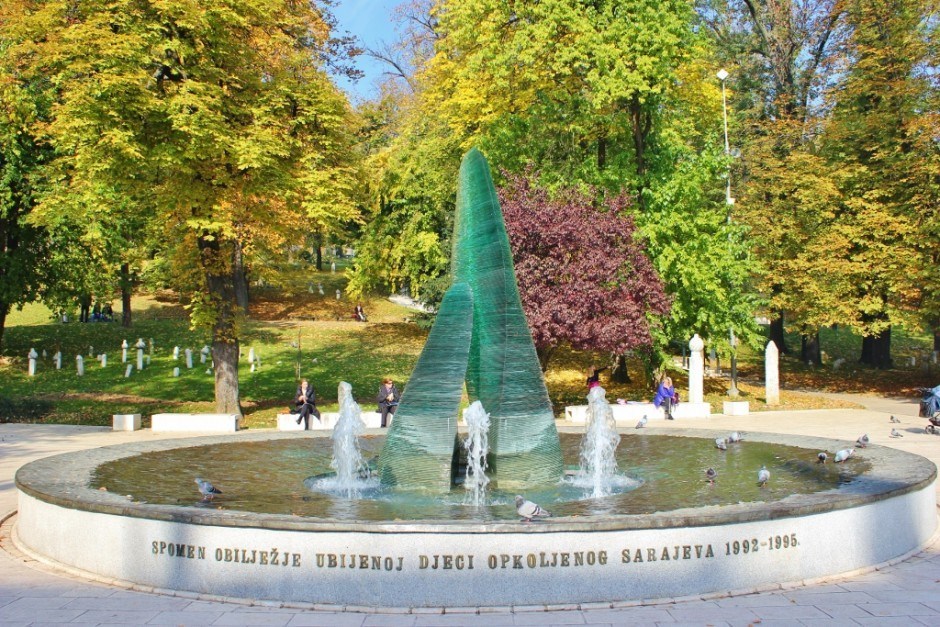 20 years after the Siege of Sarajevo: a fountain memorial to the children who died in the Siege of Sarajevo