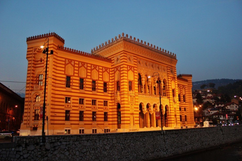 20 years after the Siege of Sarajevo, the city hall and library building that was destroyed in the war was completely rennovated and reopened in 2014