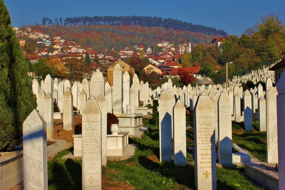 20 years after the Siege of Sarajevo most of the markers in the graveyard bear deceased dates in the early 1990s