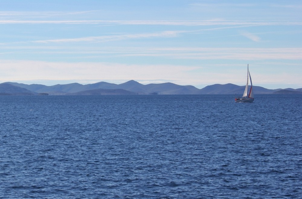 Sailboat on Adriatic Sea near Zadar, Croatia