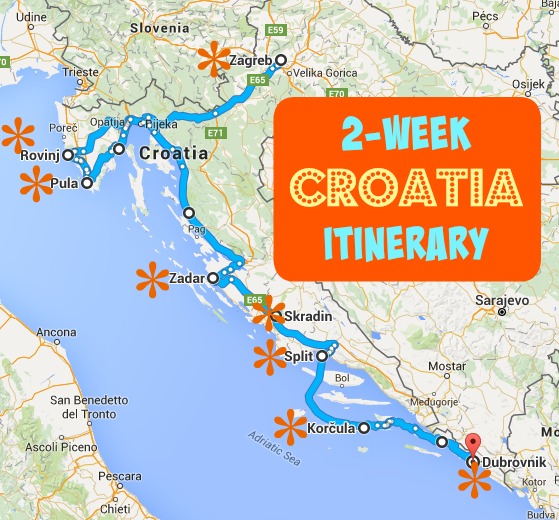 2 week tour of croatia
