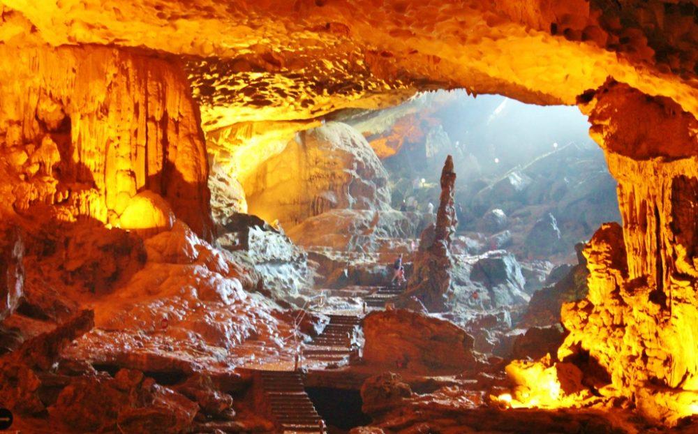 The Amazing Cave on Halong Bay is included in our 2-week Vietnam Itinerary