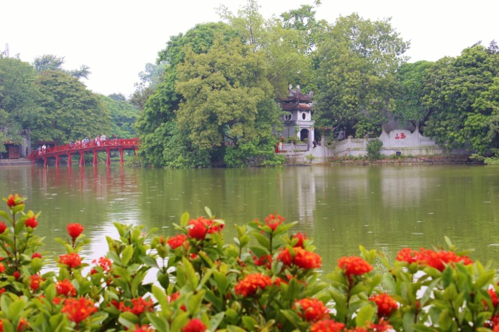 Visit the Ngoc Son Temple on Hoan Kiem Lake in Hanoi as part of our 2-week Vietnam Itinerary