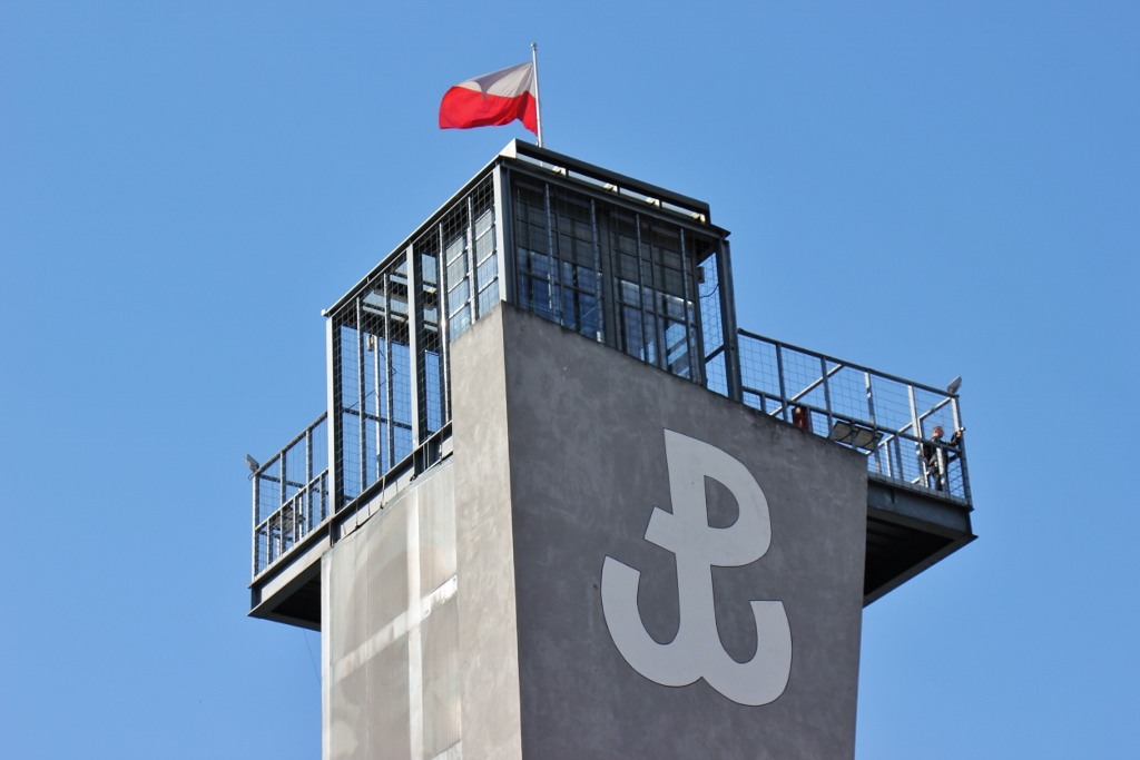 Tower at the Warsaw Rising Museum in Warsaw, Poland