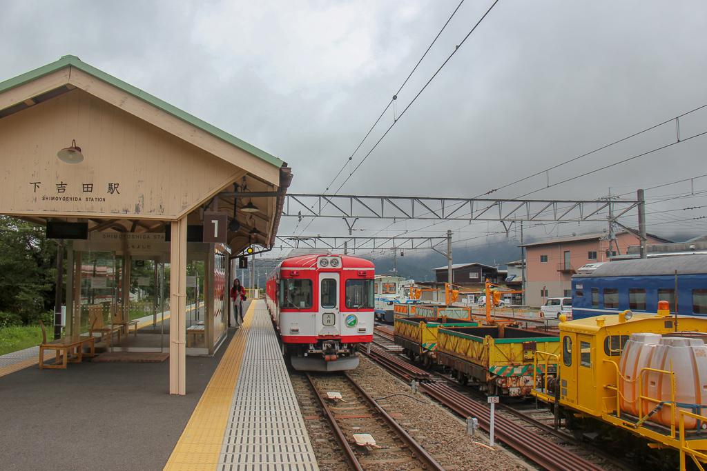 Local train to Chureito Pagoda in Kawaguchiko, Japan