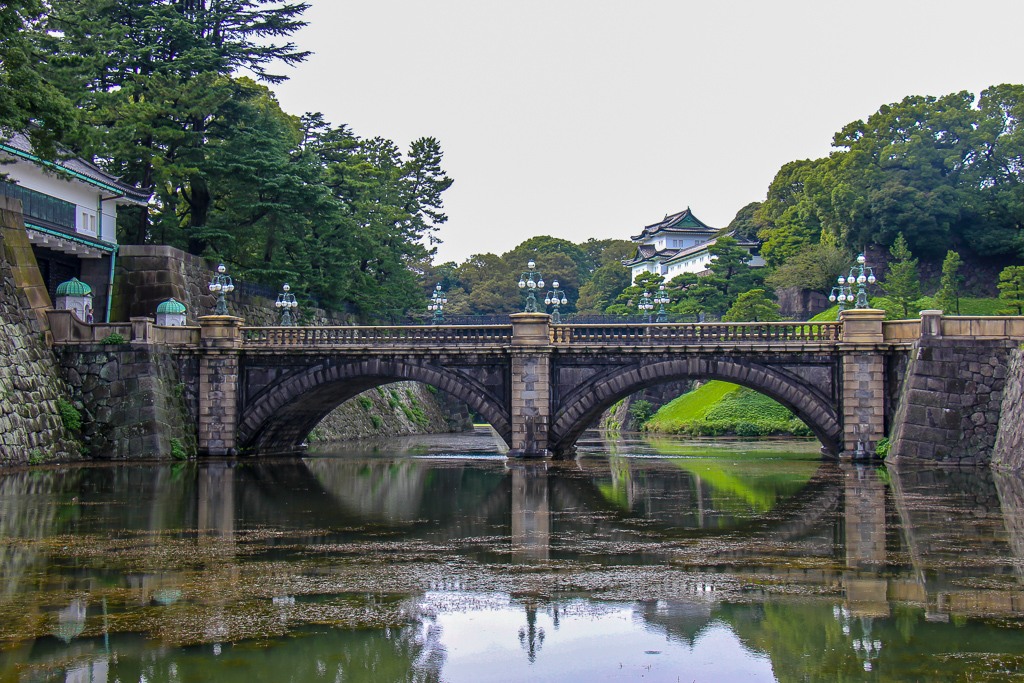 Eyeglass Bridge at Imperial Palace in Tokyo, Japan