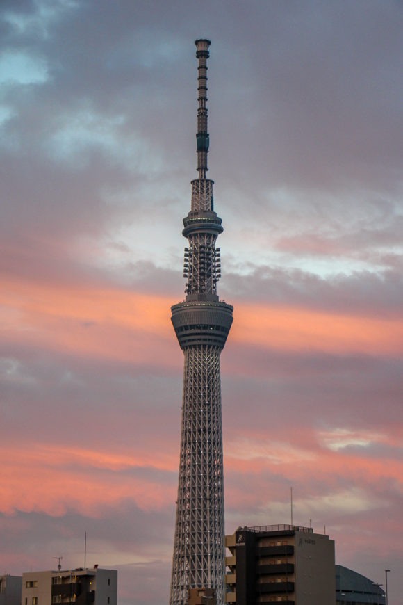 SkyTree at sunset in Tokyo, Japan