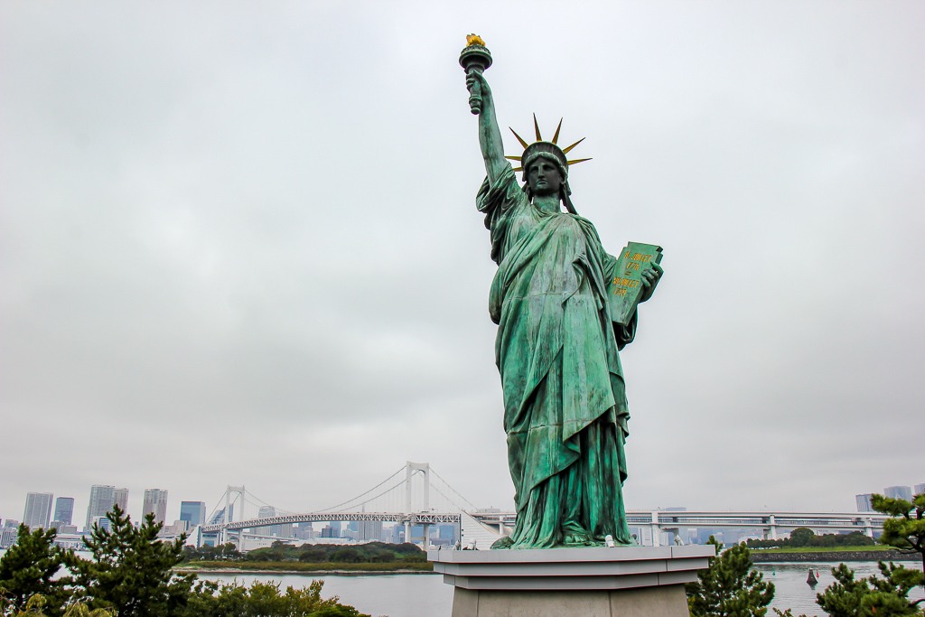 Odaiba Statue of Liberty replica in Tokyo, Japan