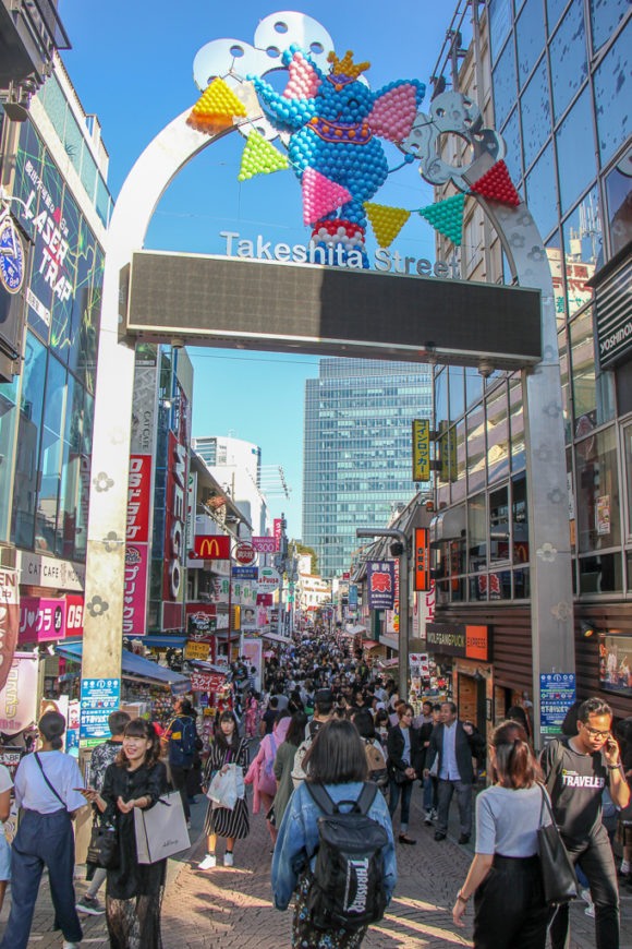 Takeshita dori pedestrian shopping street in Tokyo, Japan